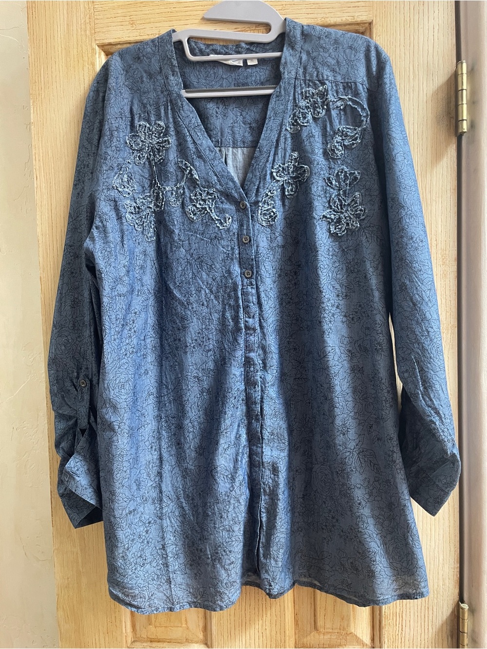 J Jill woven chambray tunic top